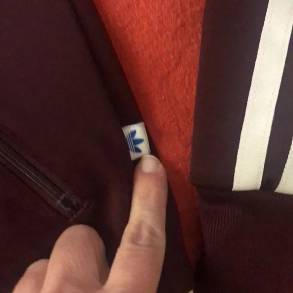 Adidas RARE awesome trefoil track coat with banded writing on back Sz XS EUC - Picture 7 of 10